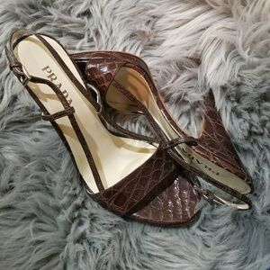 Prada snake skin heels